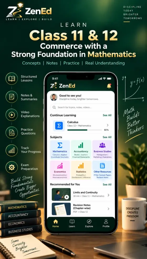 ZenEd learning app for Class 11 and 12